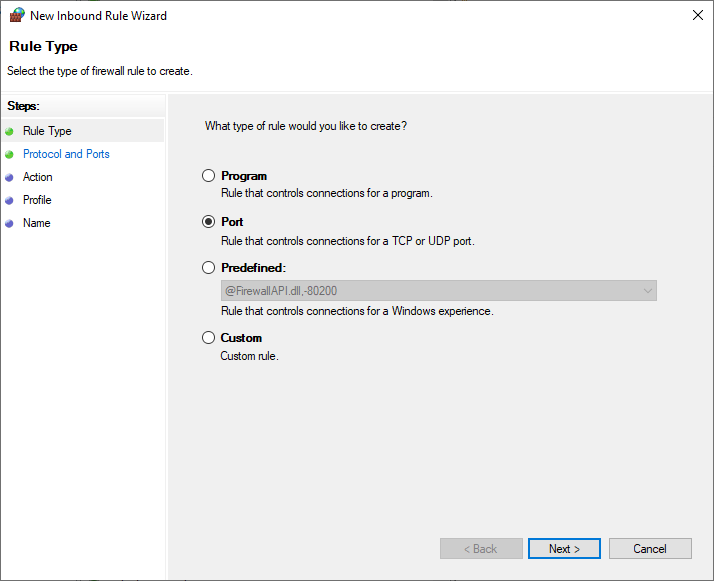 Windows firewall new rule port.png